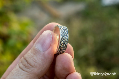 Norse Ornament Vikings Ring Sterling Silver Handcrafted Jewelry