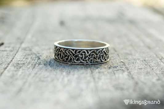 Norse Ornament Vikings Ring Sterling Silver Handcrafted Jewelry