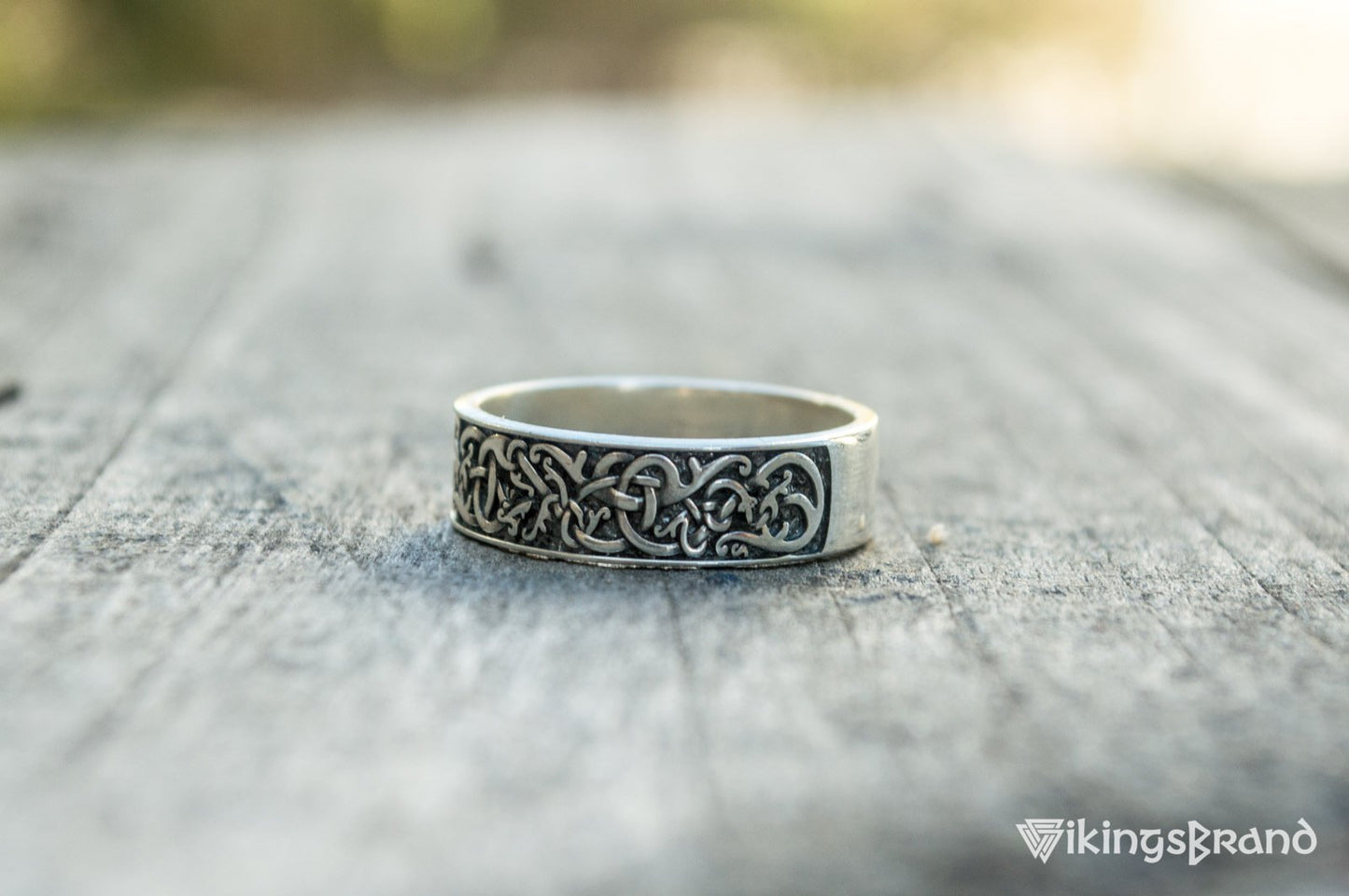 Norse Ornament Vikings Ring Sterling Silver Handcrafted Jewelry