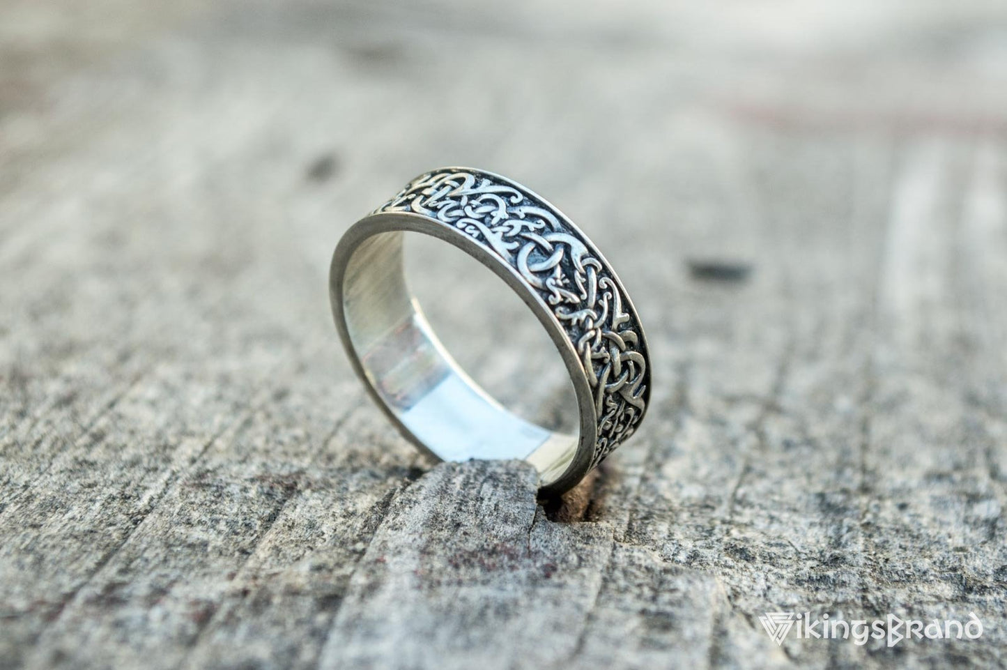 Norse Ornament Vikings Ring Sterling Silver Handcrafted Jewelry