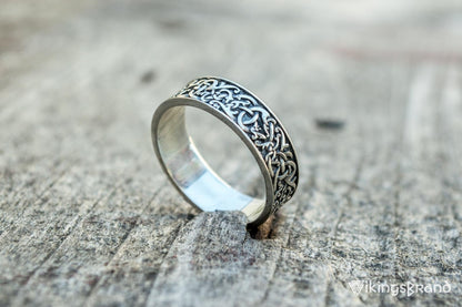 Norse Ornament Vikings Ring Sterling Silver Handcrafted Jewelry