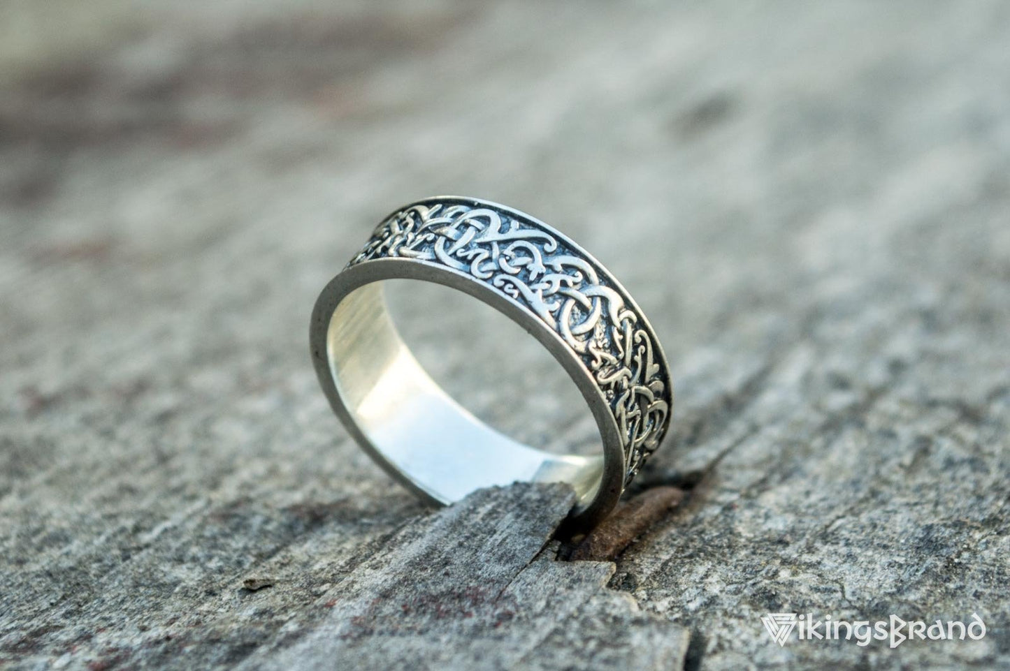 Norse Ornament Vikings Ring Sterling Silver Handcrafted Jewelry