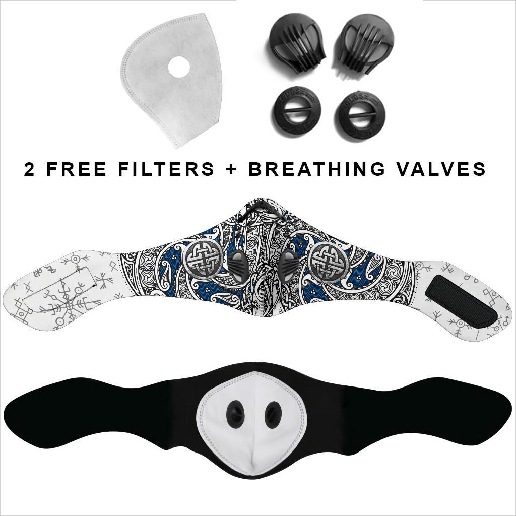 Norse Pattern Premium Face Mask Cover - Blue