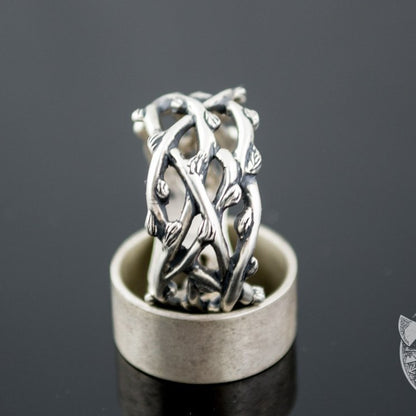Norse Plexus Branches 925 Sterling Silver Viking Ring - VikingsBrand