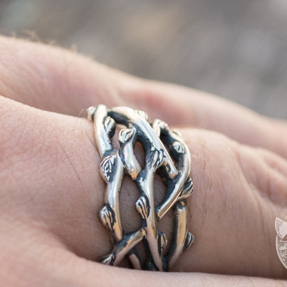 Norse Plexus Branches 925 Sterling Silver Viking Ring - VikingsBrand