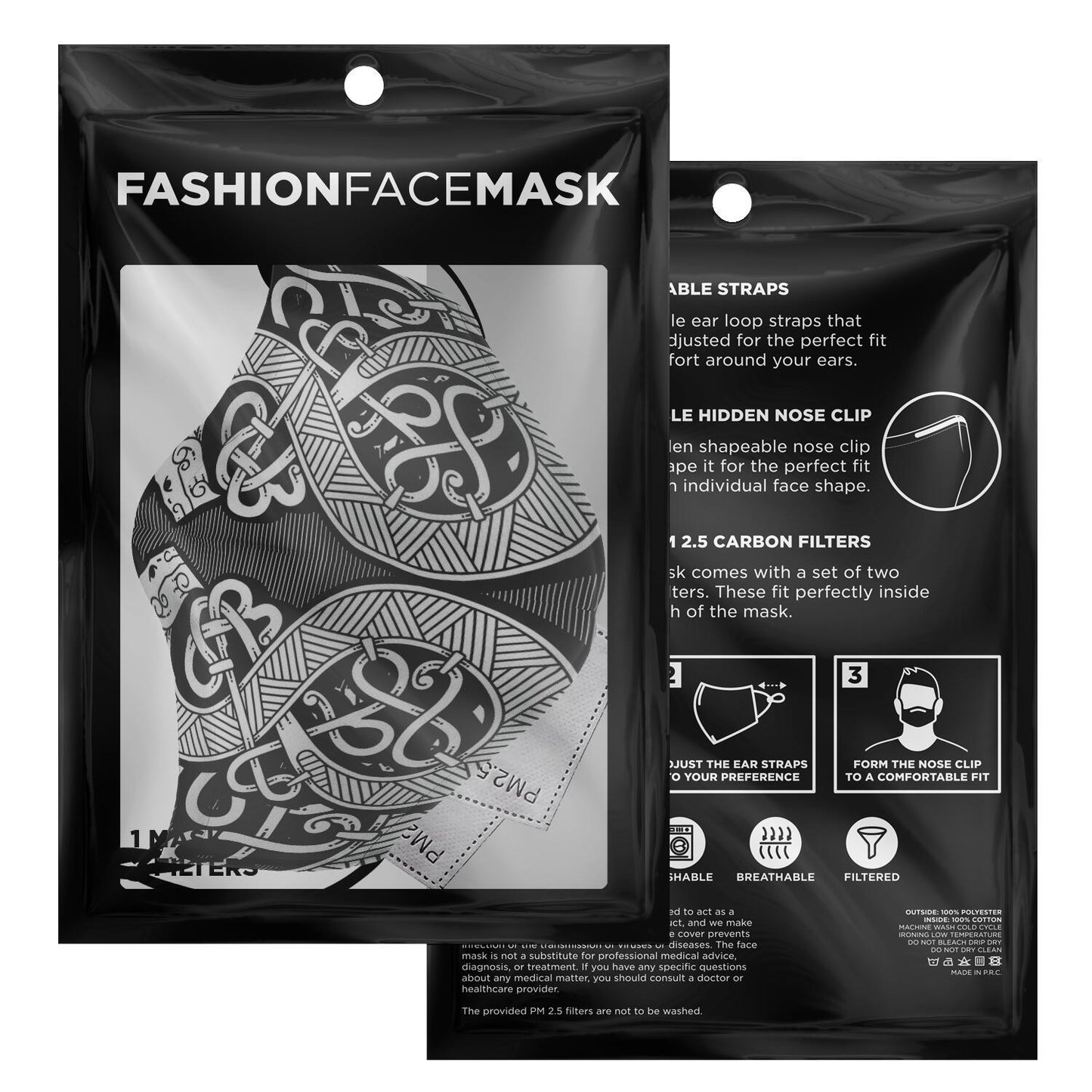Norse Serpent Viking Face Mask Cover