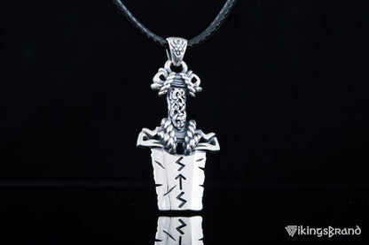 Norse Vikings Sword Pendant with Ornament Sterling Silver Viking Jewelry