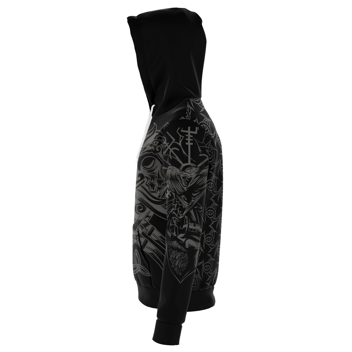 Norse Warrior - Viking Tattoo Style Hoodie 001 - VikingsBrand