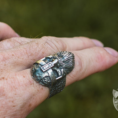 Odin Allfather 925 Sterling Silver Viking Ring - VikingsBrand