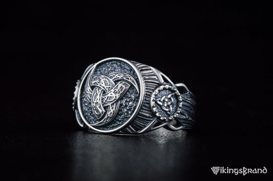 Odin Horn Viking Symbol Ring Sterling Silver Handmade Viking Jewelry