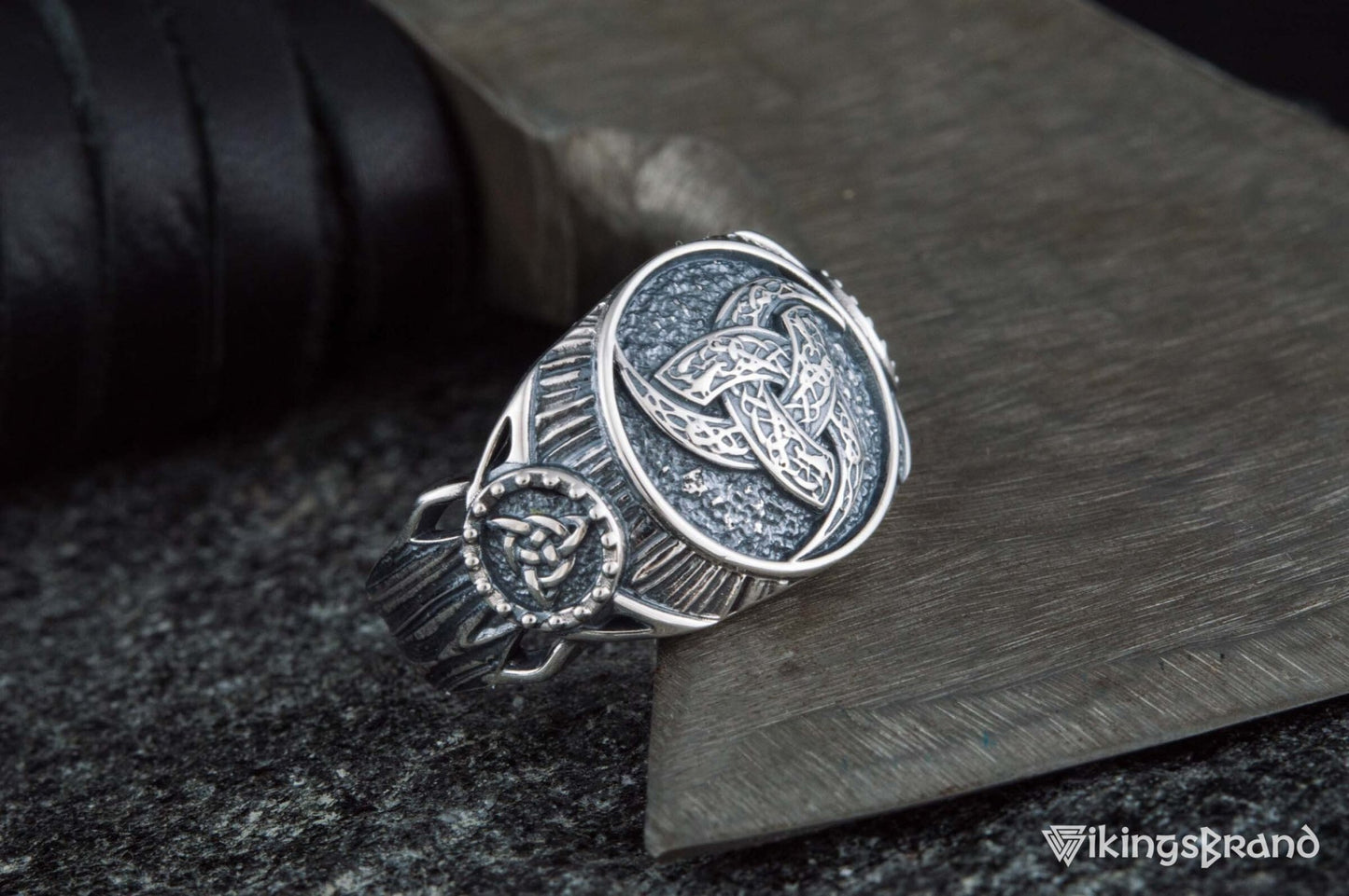 Odin Horn Viking Symbol Ring Sterling Silver Handmade Viking Jewelry