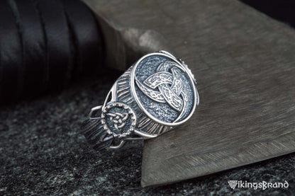 Odin Horn Viking Symbol Ring Sterling Silver Handmade Viking Jewelry