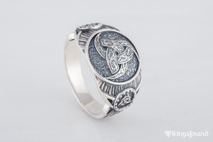 Odin Horn Viking Symbol Ring Sterling Silver Handmade Viking Jewelry
