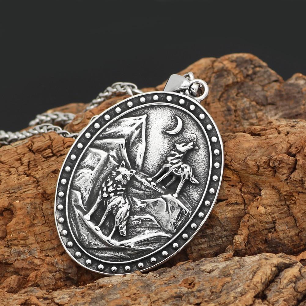 Odin with Huginn & Munnin and Geri & Freki Viking Pendant Necklace - VikingsBrand