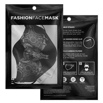 Odin with Vegvisir Black Viking Face Mask Cover
