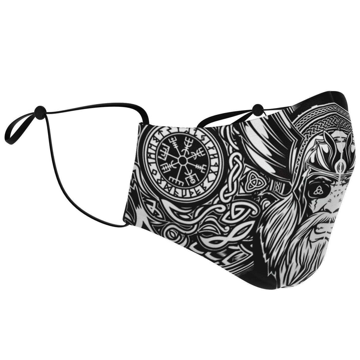 Odin with Vegvisir Viking Face Mask Cover