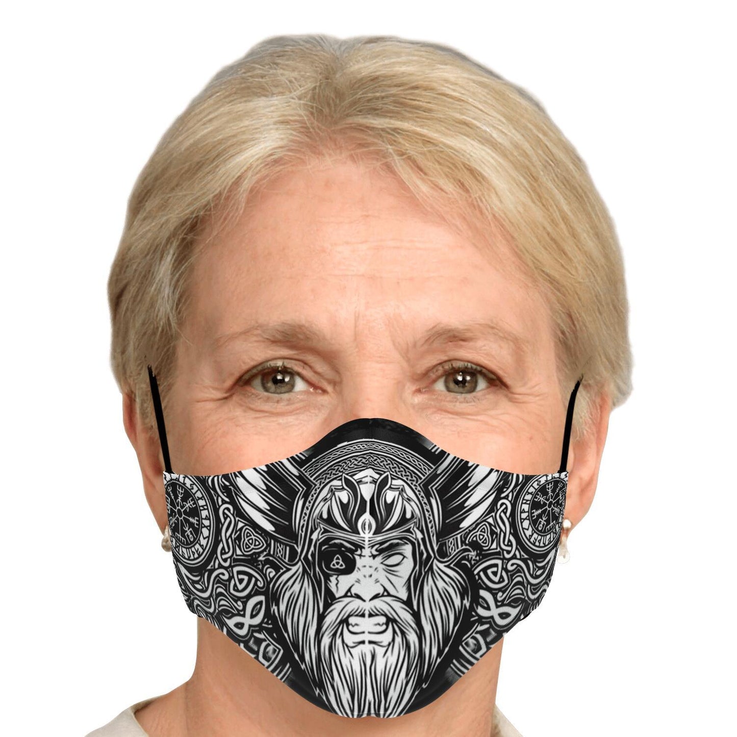 Odin with Vegvisir Viking Face Mask Cover