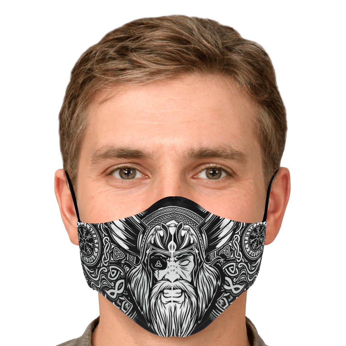 Odin with Vegvisir Viking Face Mask Cover