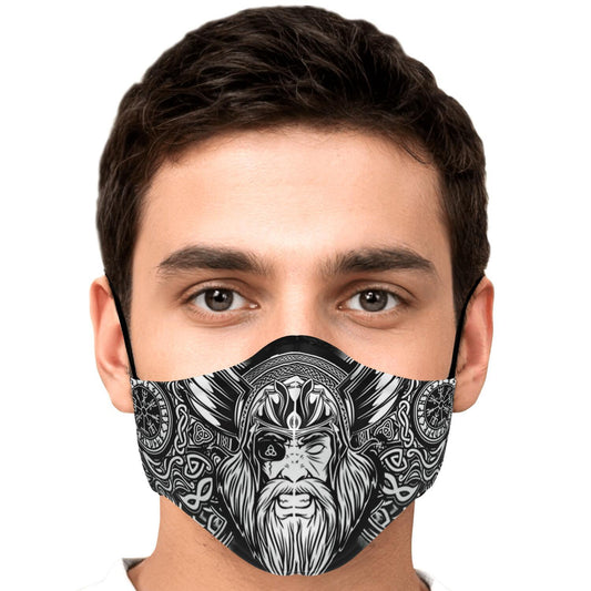 Odin with Vegvisir Viking Face Mask Cover