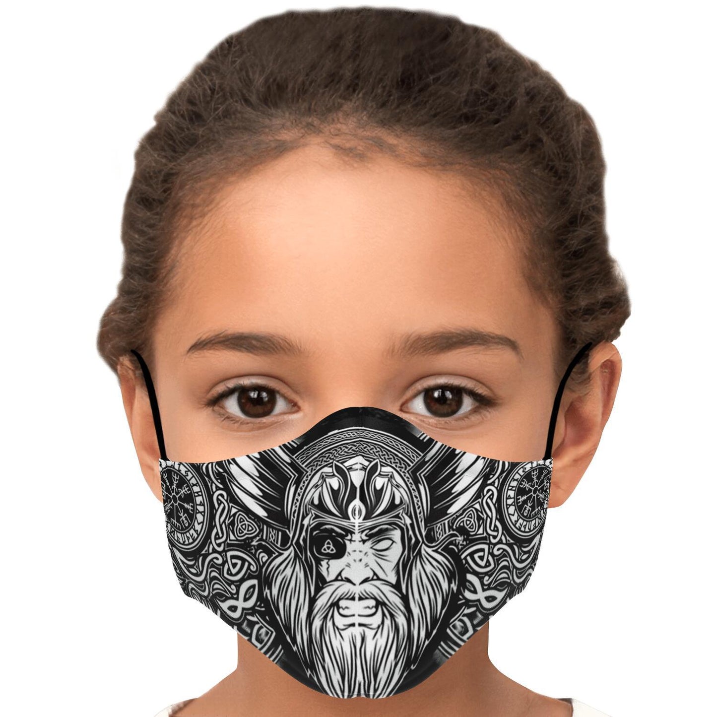 Odin with Vegvisir Viking Face Mask Cover