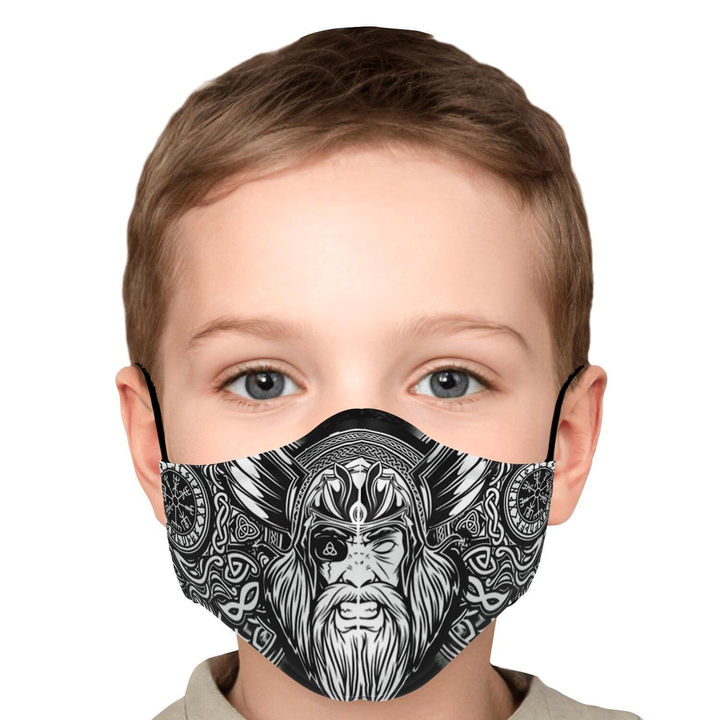 Odin with Vegvisir Viking Face Mask Cover