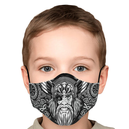 Odin with Vegvisir Viking Face Mask Cover
