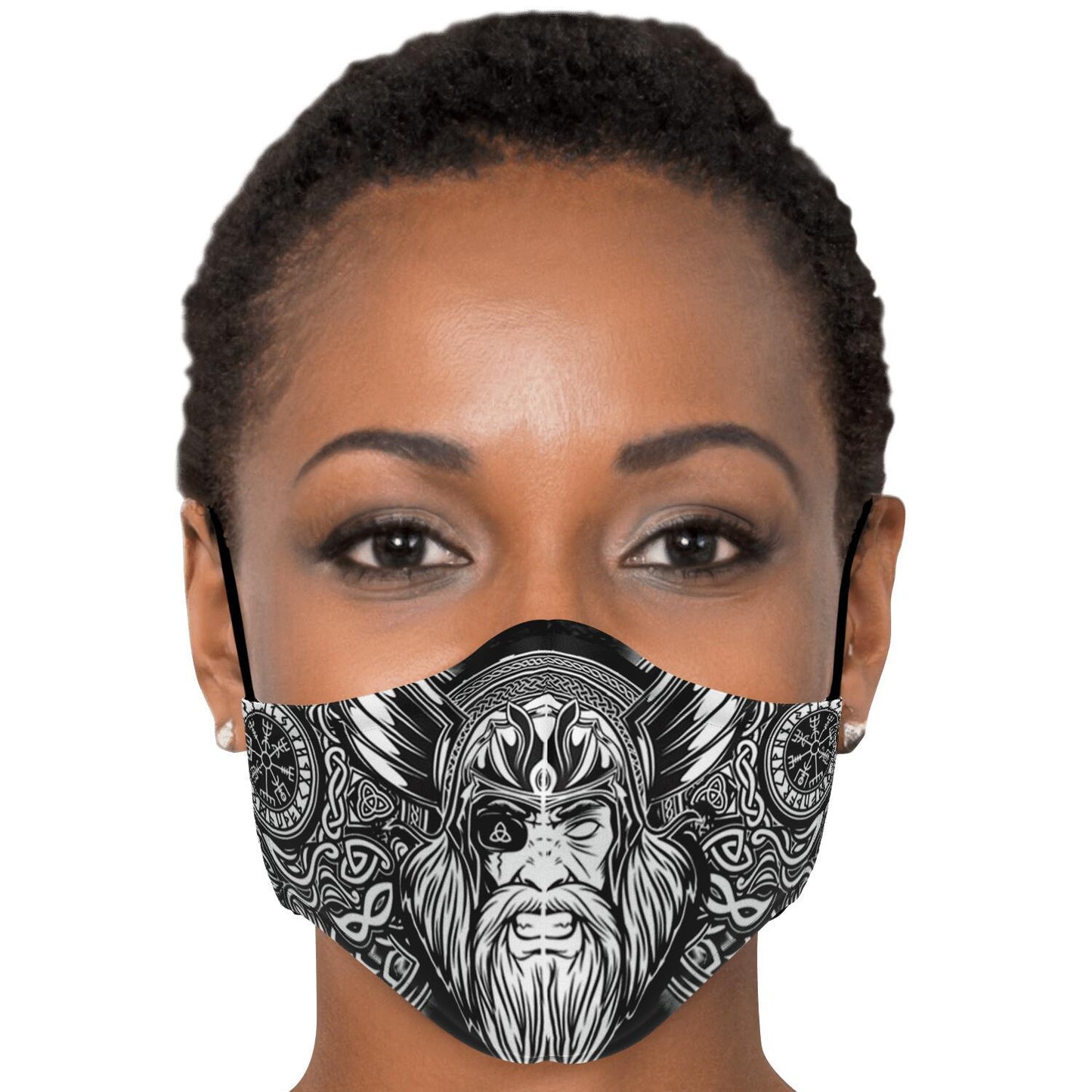 Odin with Vegvisir Viking Face Mask Cover