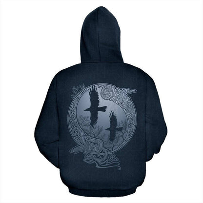 Odin's Ravens All Over Hoodie - VikingsBrand