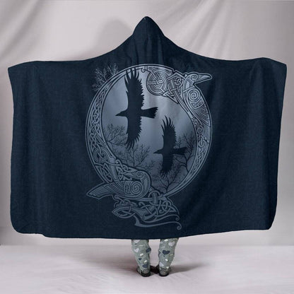 Odin's Ravens Hooded Blanket - VikingsBrand