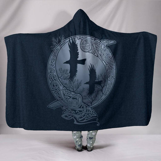 Odin's Ravens Hooded Blanket - VikingsBrand