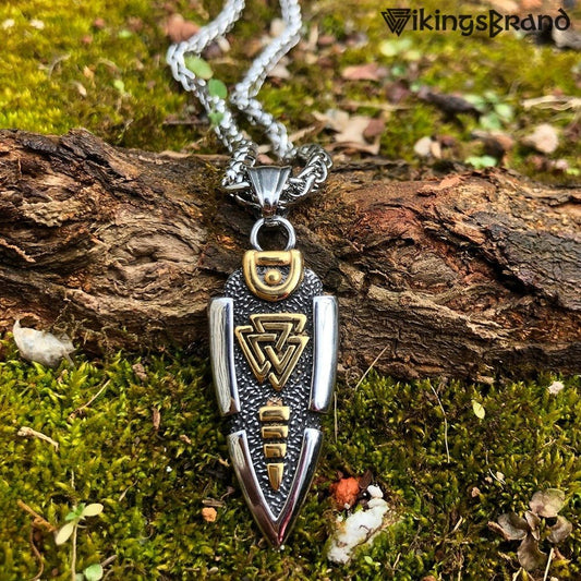 Odin's Spear Valknut Gungnir Viking Necklace