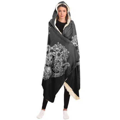 Odin's Wolfpack in Spruce Forest Unisex Hooded Blanket