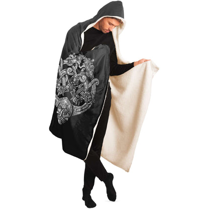 Odin's Wolfpack in Spruce Forest Unisex Hooded Blanket