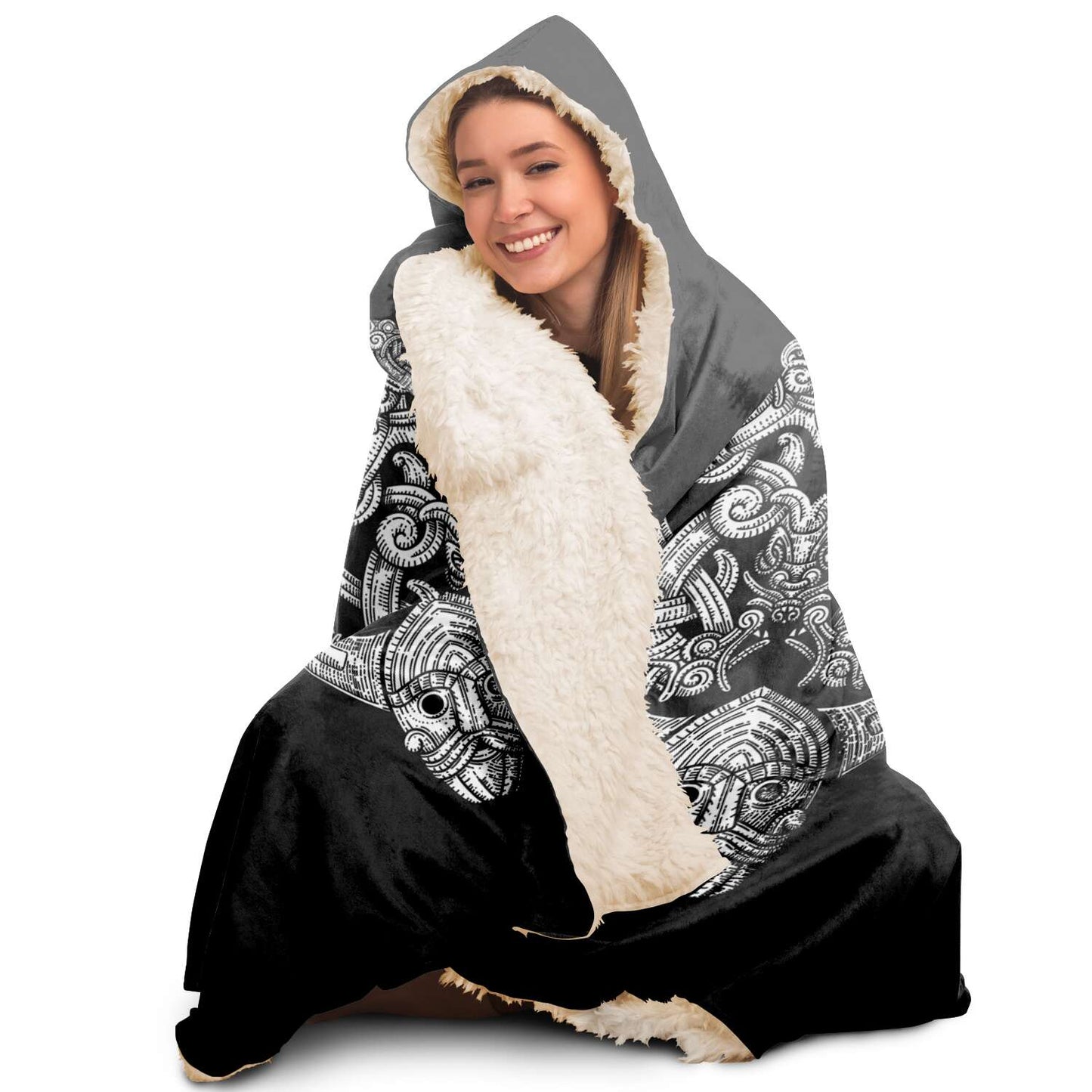 Odin's Wolfpack in Spruce Forest Unisex Hooded Blanket