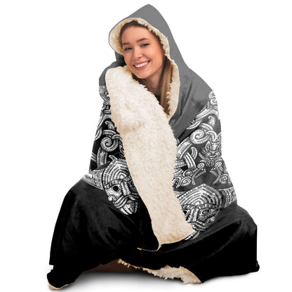 Odin's Wolfpack in Spruce Forest Unisex Hooded Blanket