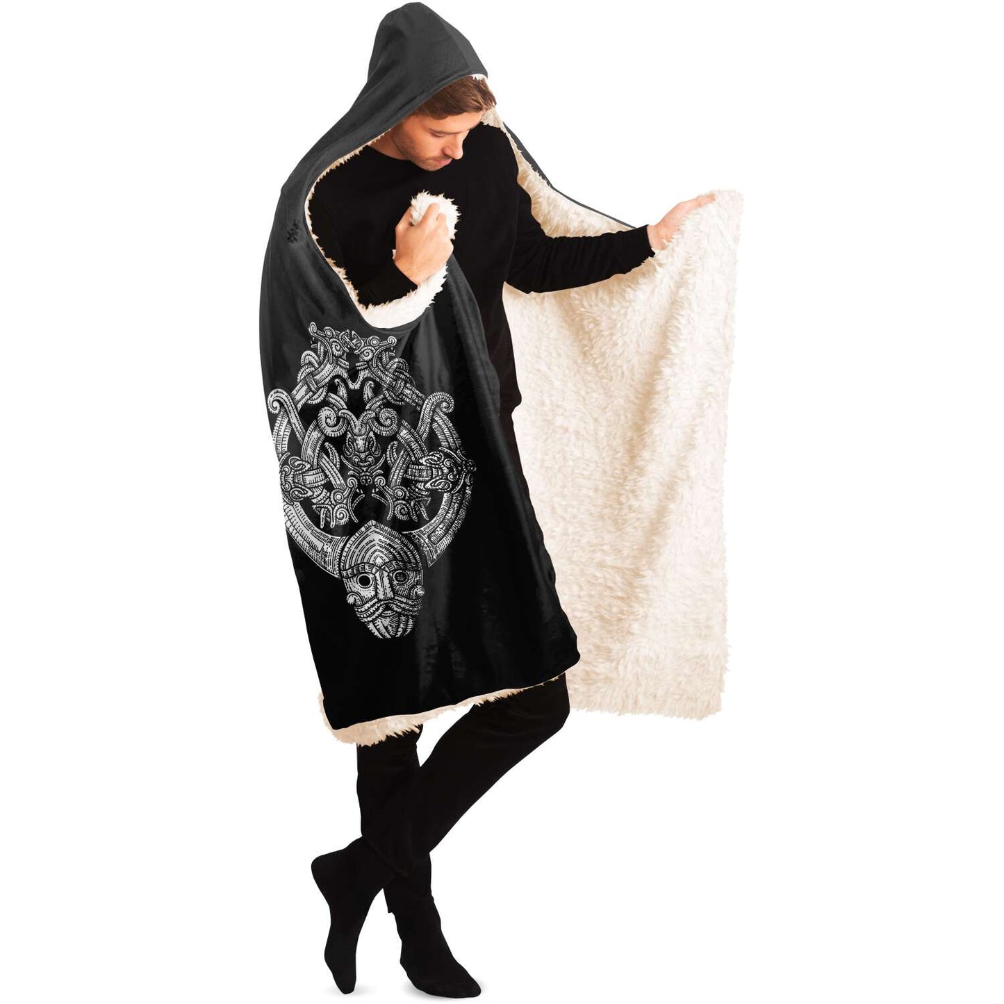 Odin's Wolfpack in Spruce Forest Unisex Hooded Blanket