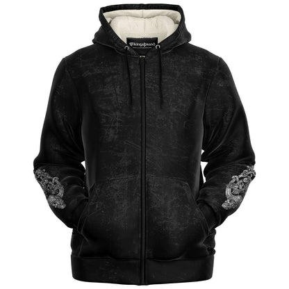Odin's Wolfpack Unisex Viking Zip-Up Hoodie with Texture
