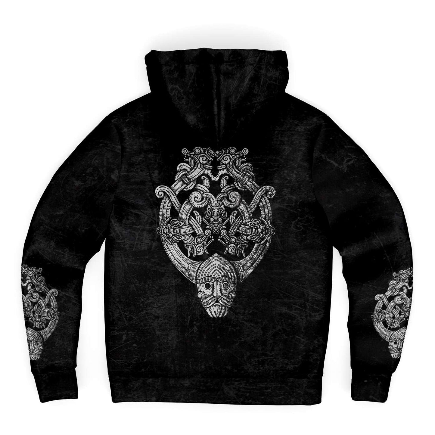 Odin's Wolfpack Unisex Viking Zip-Up Hoodie with Texture