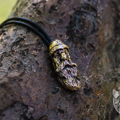 Old Viking Head Bronze Pendant - VikingsBrand