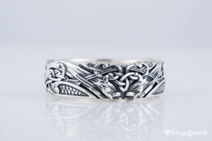 Ornament Handmade Viking Ring Sterling Silver Jewelry