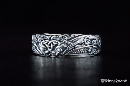 Ornament Handmade Viking Ring Sterling Silver Jewelry