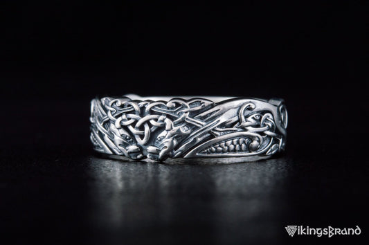 Ornament Handmade Viking Ring Sterling Silver Jewelry