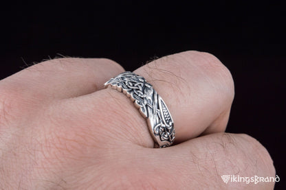 Ornament Handmade Viking Ring Sterling Silver Jewelry