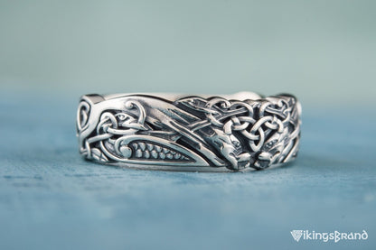 Ornament Handmade Viking Ring Sterling Silver Jewelry