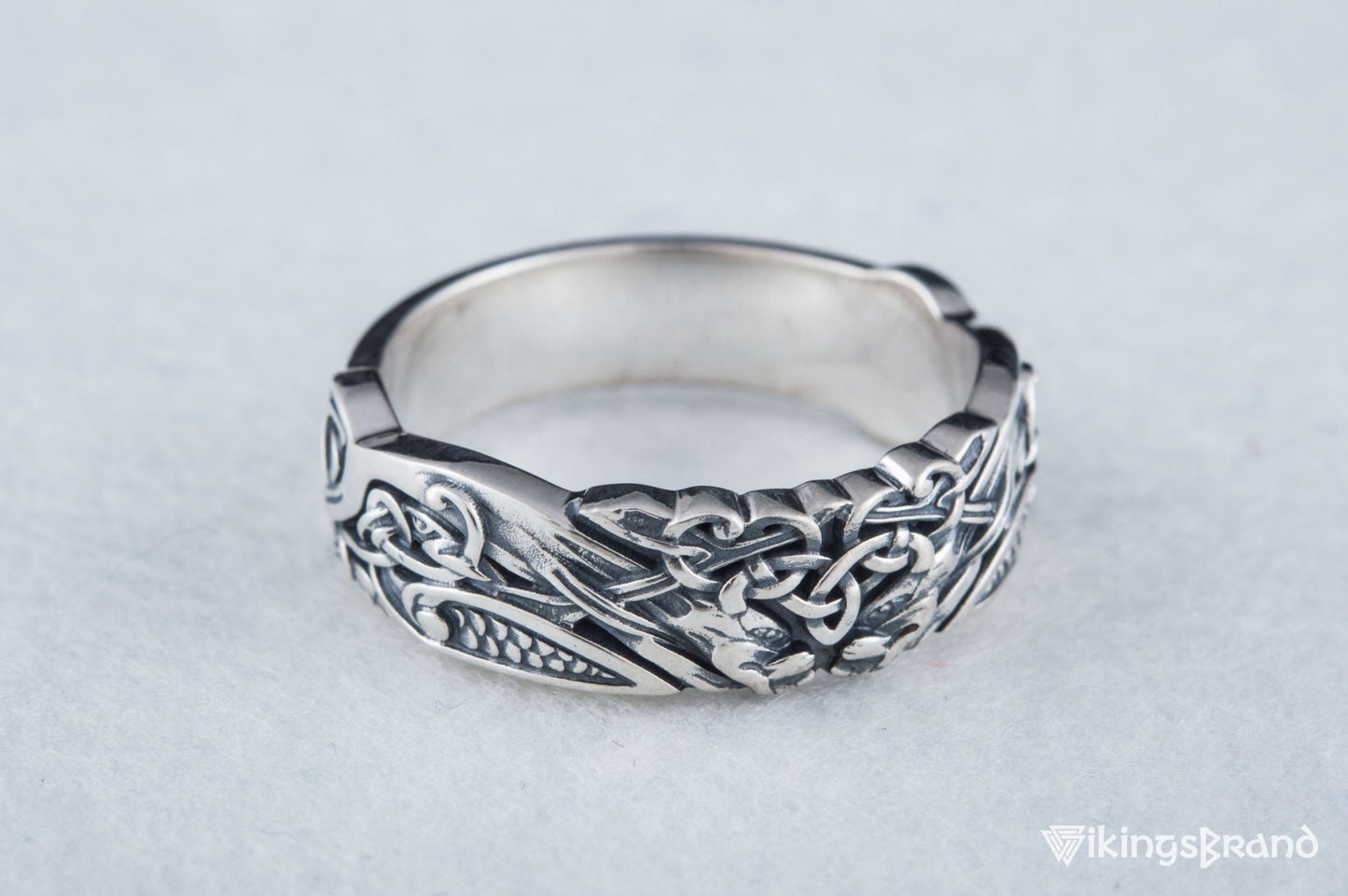 Ornament Handmade Viking Ring Sterling Silver Jewelry