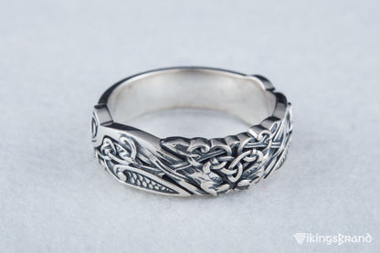 Ornament Handmade Viking Ring Sterling Silver Jewelry