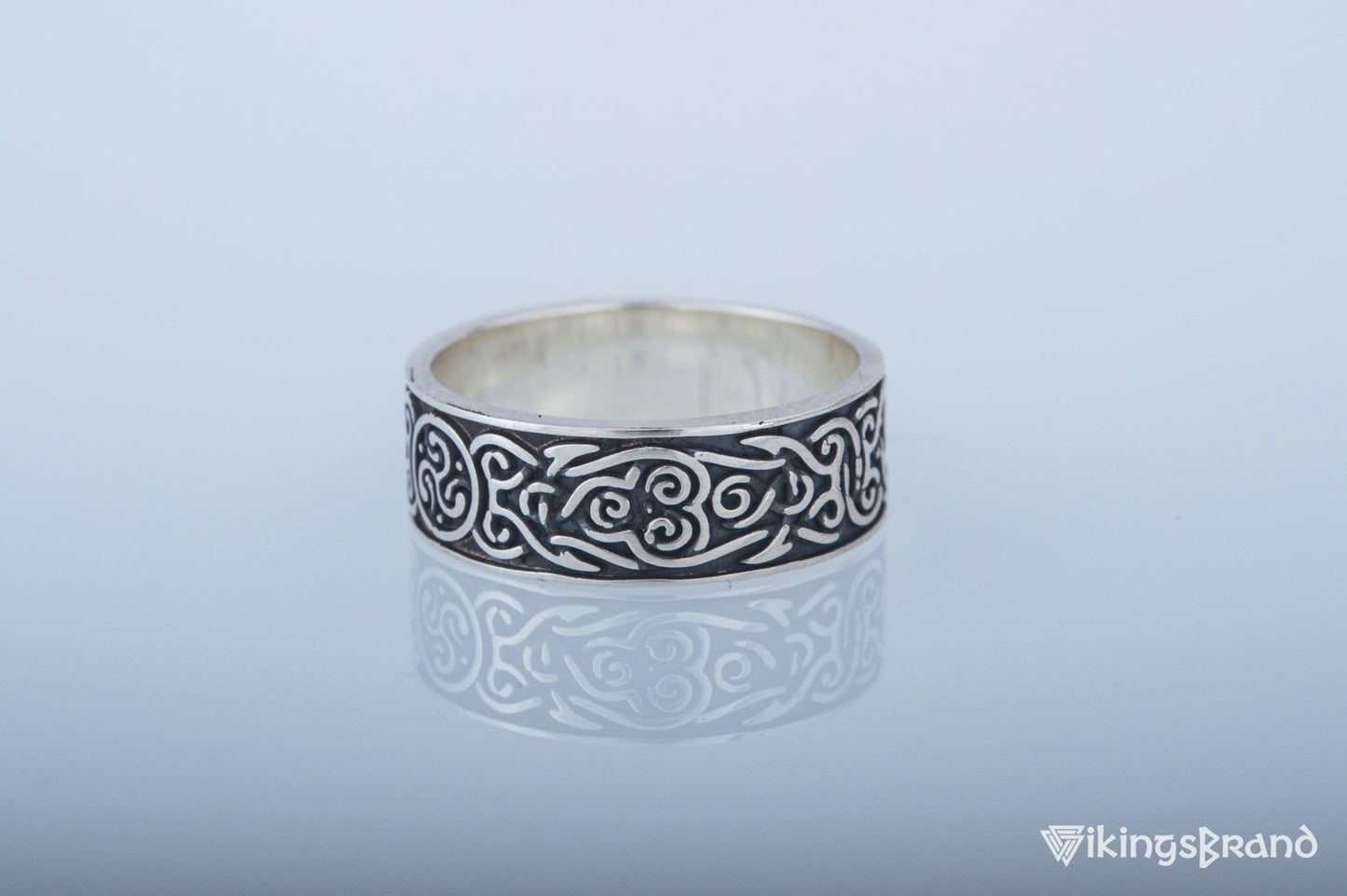Ornament Viking Style Ring Sterling Silver Handmade Jewelry