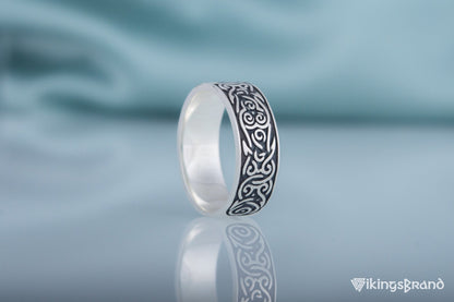 Ornament Viking Style Ring Sterling Silver Handmade Jewelry