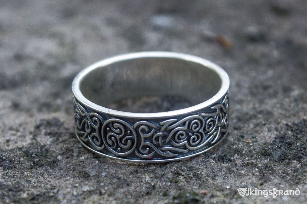 Ornament Viking Style Ring Sterling Silver Handmade Jewelry