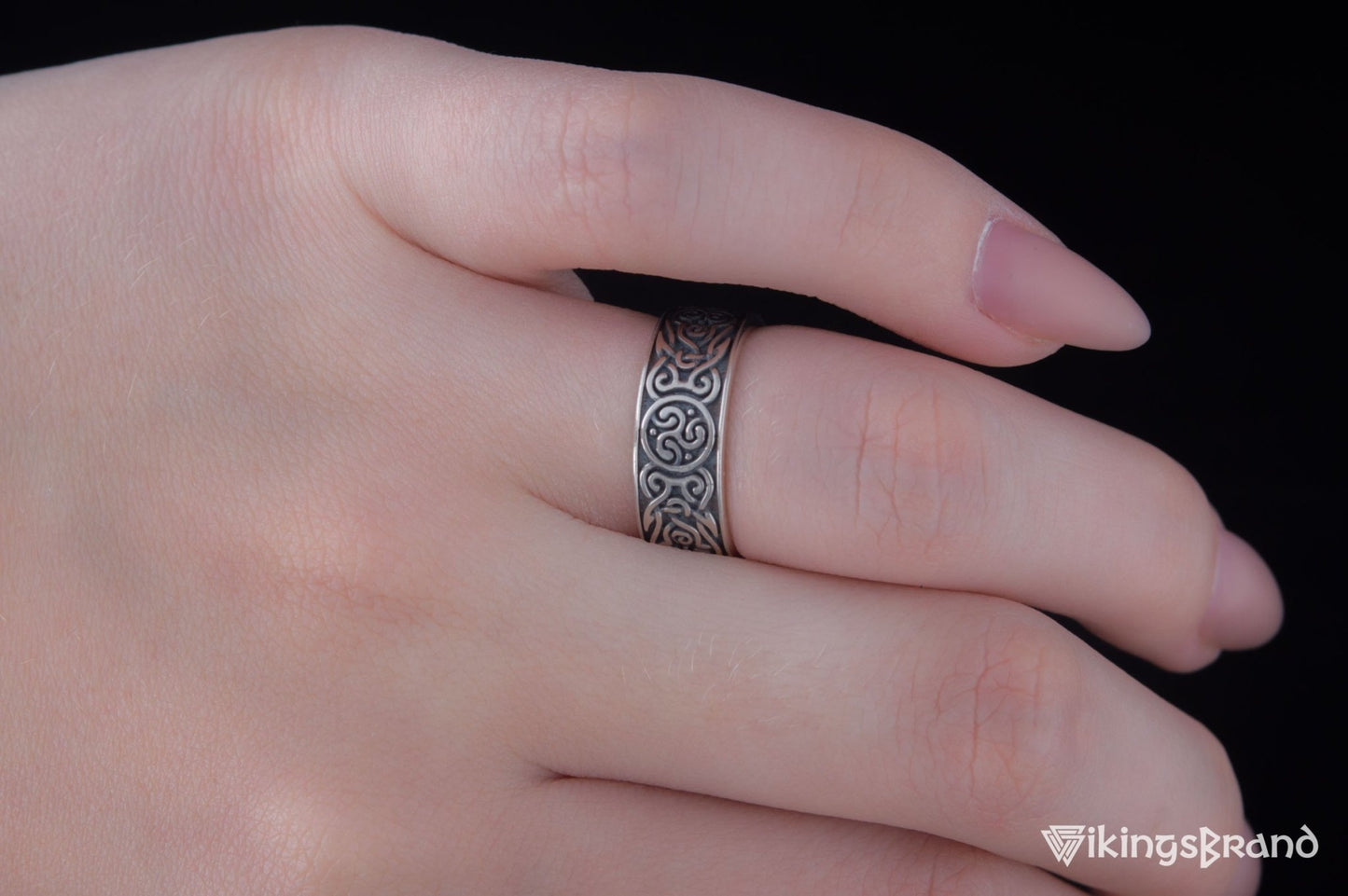 Ornament Viking Style Ring Sterling Silver Handmade Jewelry